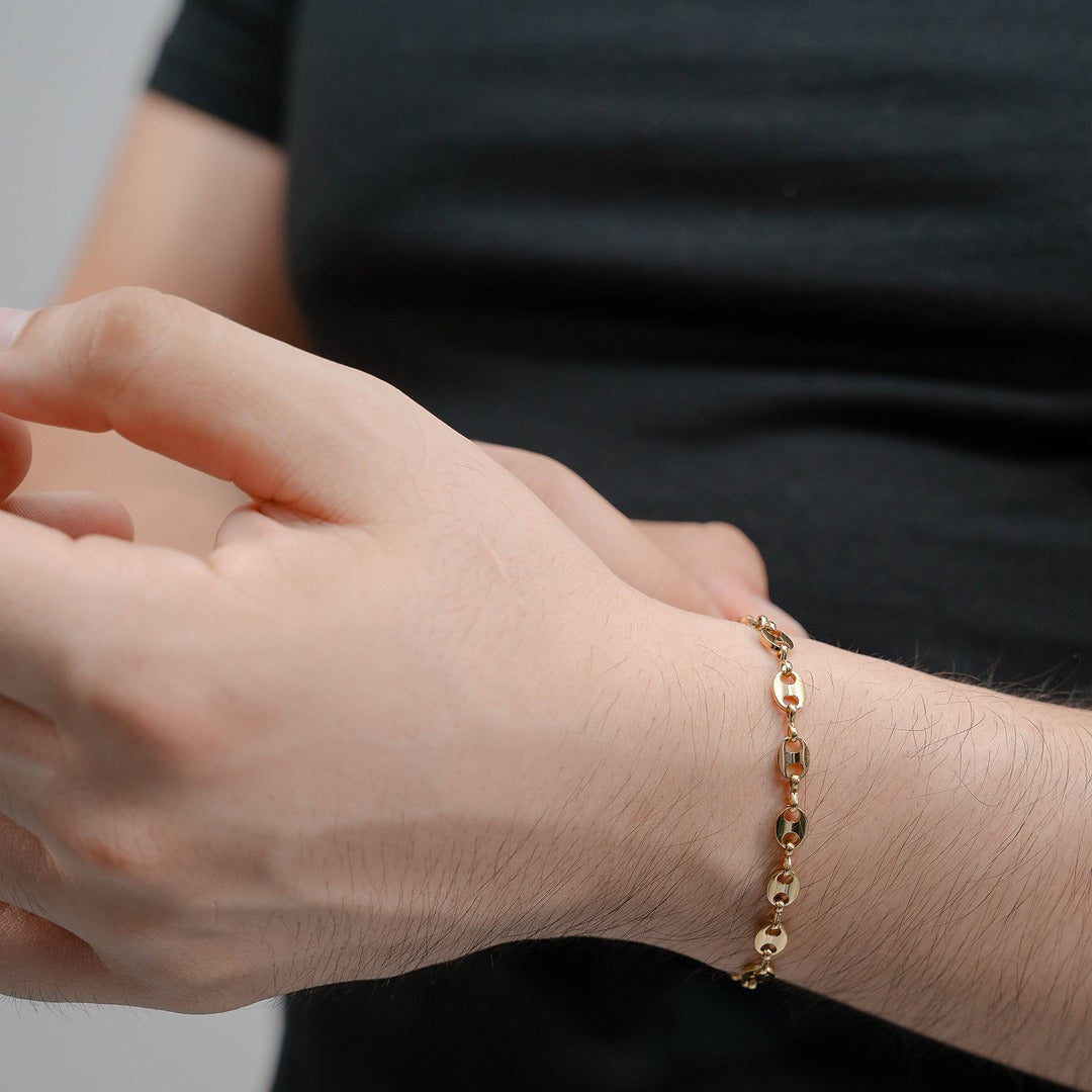 Conjunto Grano Cafe | Cadena + Pulsera Hombre