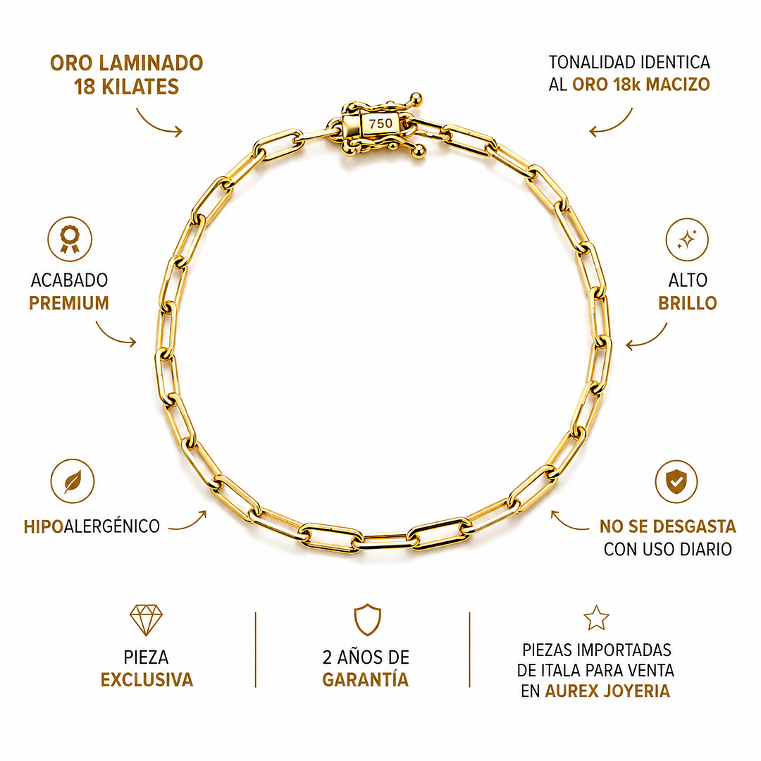 Pulsera Eslabón Imperial | Broche Premium